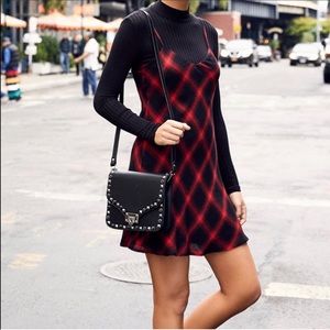 Lulu’s Plaid Strappy Red Summer Dress Small S